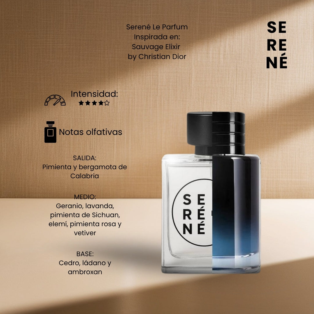 🔥 SERENÉ LE PARFUM - INSPIRADO EN SAUVAGE ELIXIR BY CHRISTIAN DIOR 🔥