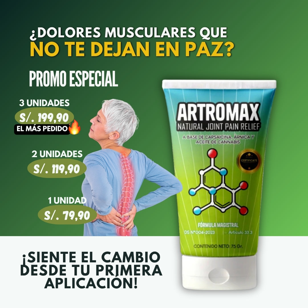 ARTROMAX® - Crema para aliviar el dolor articular y muscular en minutos 100% efectivo