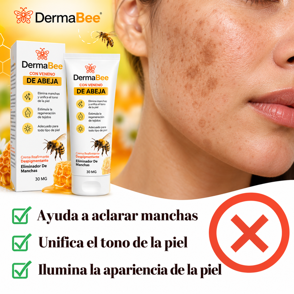 DERMABEE® - Crema tópica con Veneno de abejas para las Manchas