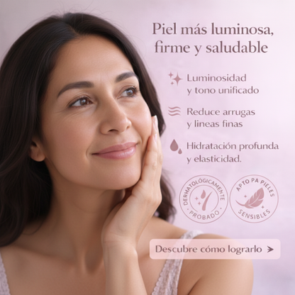 Cápsulas de Crema Rosa TVLV™ Inspirada en el Brillo Porcelana de la Piel Coreana