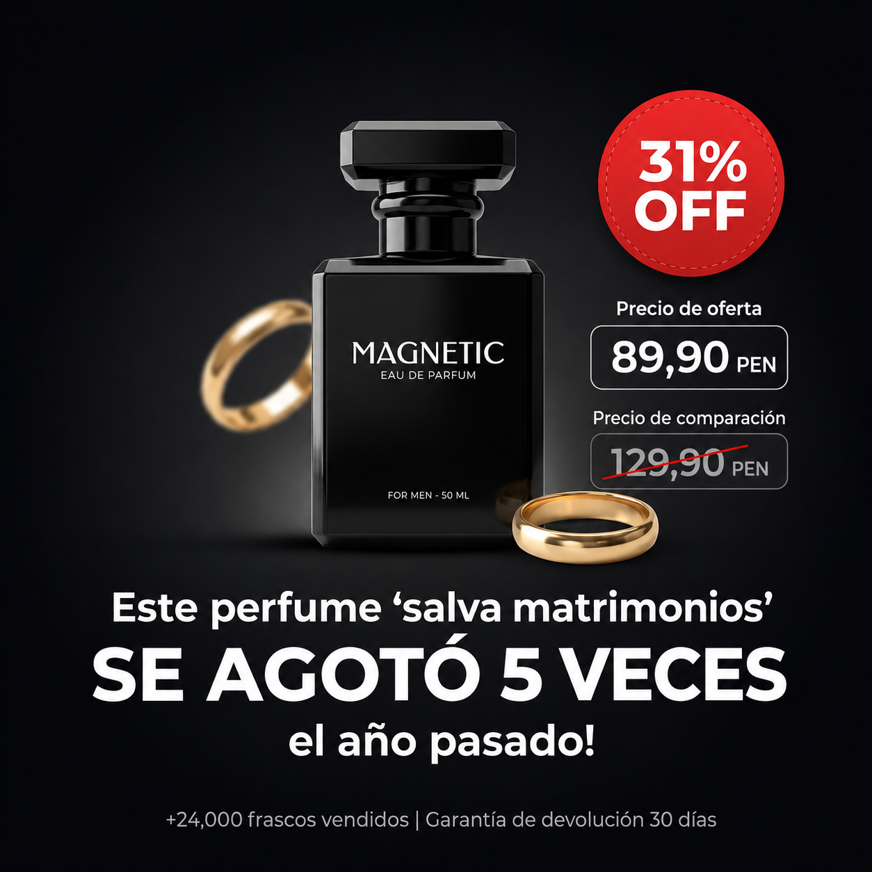 MAGNETIC® - Perfume masculino SALVAJE 100% efectivo