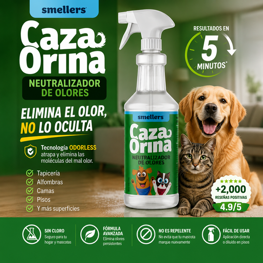 CAZAORINA® - SPRAY PARA ELIMINAR EL OLOR DE PIPÍ DE MASCOTAS