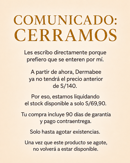 DERMABEE® - Crema tópica con Veneno de abejas para las Manchas y Verrugas