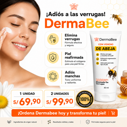 DERMABEE® - Crema tópica con Veneno de abejas para las Manchas y Verrugas